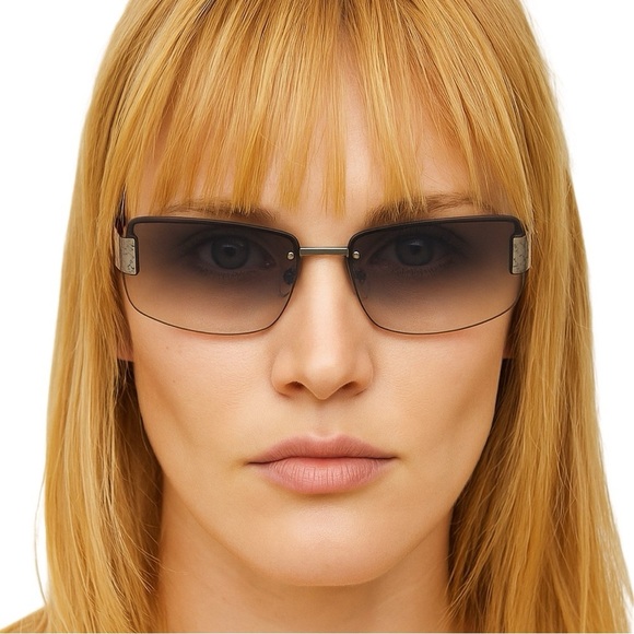 GUCCI VINTAGE 1798 Gray Gradient GG Pattern Sunglasses - Picture 1 of 10